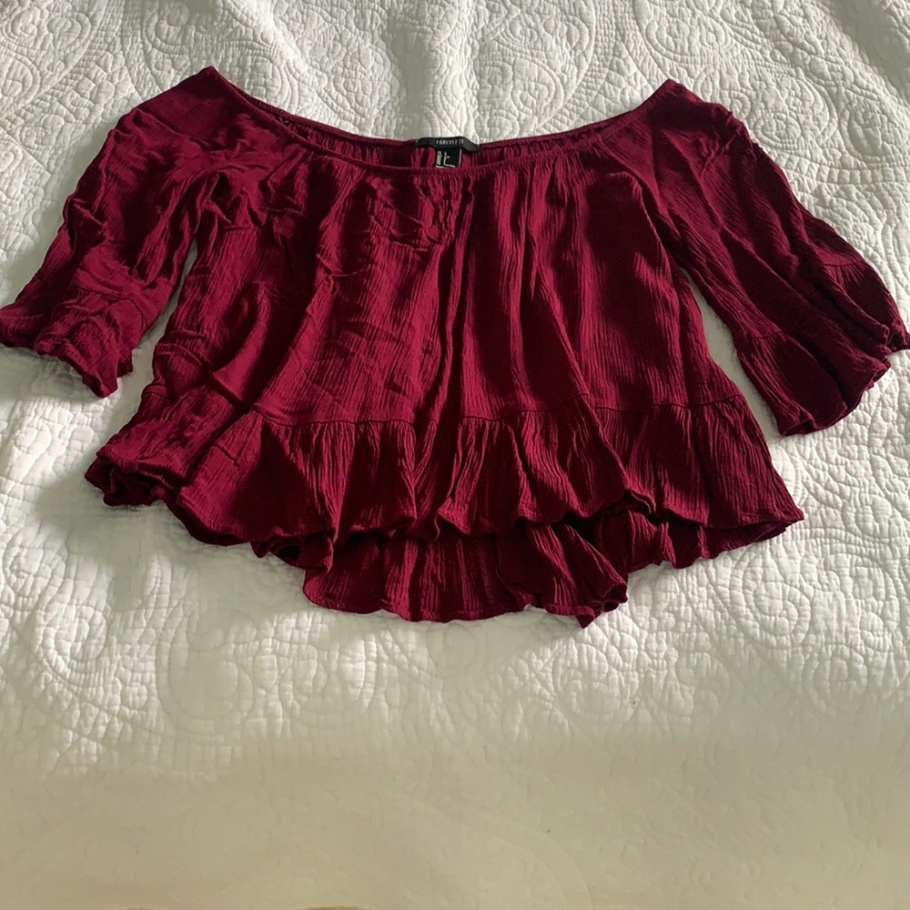 Forever 21 off the shoulder crop shirt